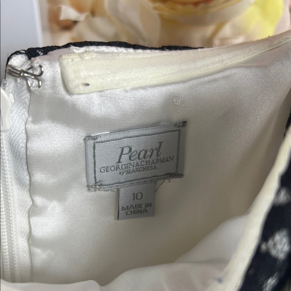 Pearl by Georgina Chapman Black and Cream Mini Dress - Picture 5 of 5